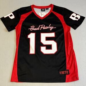 Richards Southern Brad Paisley Jersey Womens Medium Black Red 15 Country Music